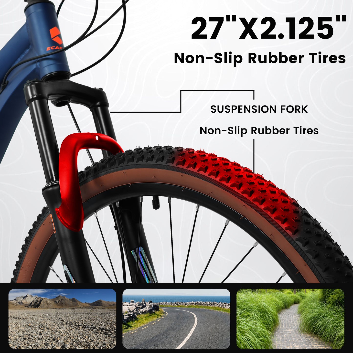 Mountainbike 27 Zoll – 21-Gang, Scheibenbremsen, Aluminiumrahmen