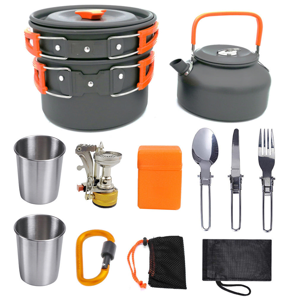 Camping-Kochgeschirr-Set – Aluminium Kochgeschirr für Outdoor, Reise, Wandern, Picknick & BBQ