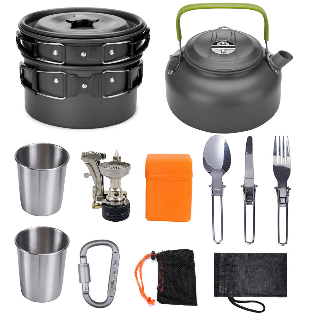 Camping-Kochgeschirr-Set – Aluminium Kochgeschirr für Outdoor, Reise, Wandern, Picknick & BBQ