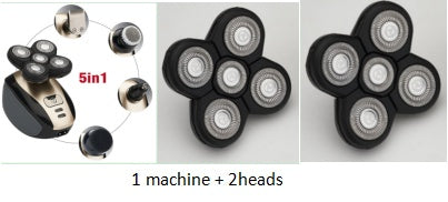 5-in-1 Elektrischer Rasierer – Wiederaufladbar, für Glatze, Bart & Nasenhaare