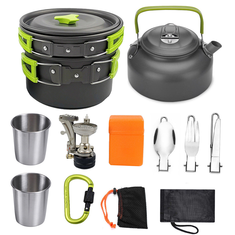 Camping-Kochgeschirr-Set – Aluminium Kochgeschirr für Outdoor, Reise, Wandern, Picknick & BBQ