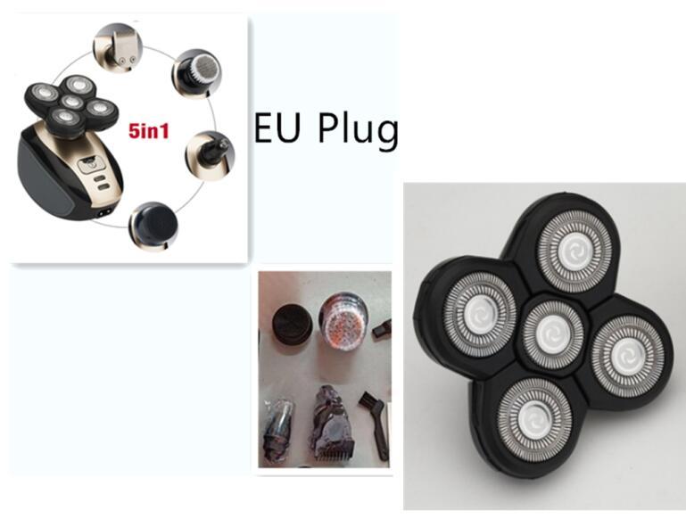5-in-1 Elektrischer Rasierer – Wiederaufladbar, für Glatze, Bart & Nasenhaare