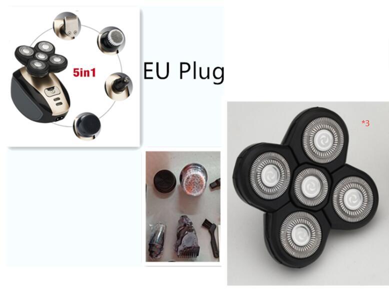 5-in-1 Elektrischer Rasierer – Wiederaufladbar, für Glatze, Bart & Nasenhaare