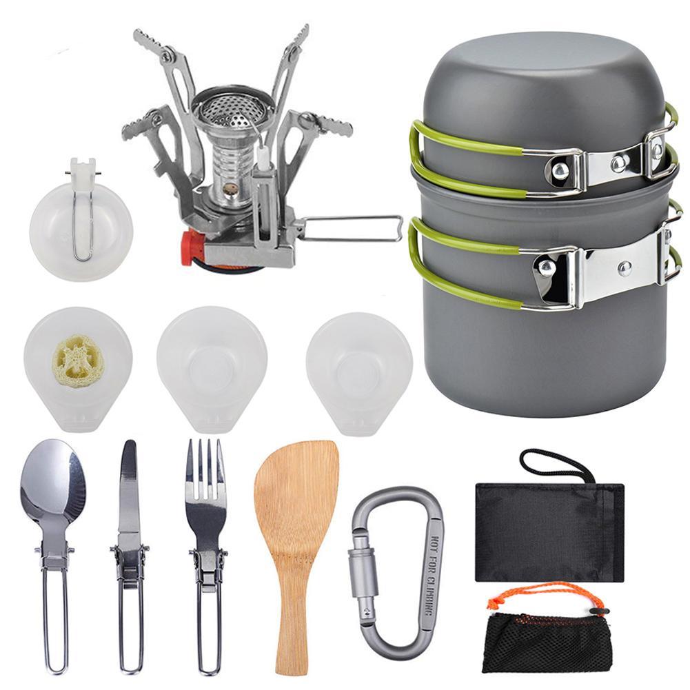Camping-Kochgeschirr-Set – Aluminium Kochgeschirr für Outdoor, Reise, Wandern, Picknick & BBQ